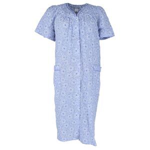 Elegant Emily Women's Woven Seeksucker Patterned Duster Gown